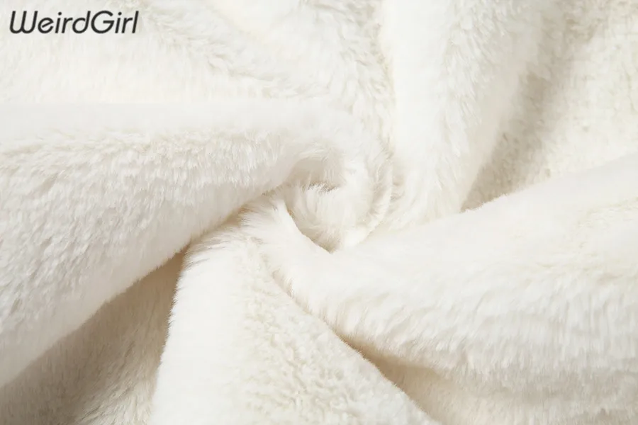 Weirdgirl Женское пальто с капюшоном из искусственного меха модная теплая куртка с длинным рукавом на осень и зиму свободный наряд уличная одежда на молнии Новинка