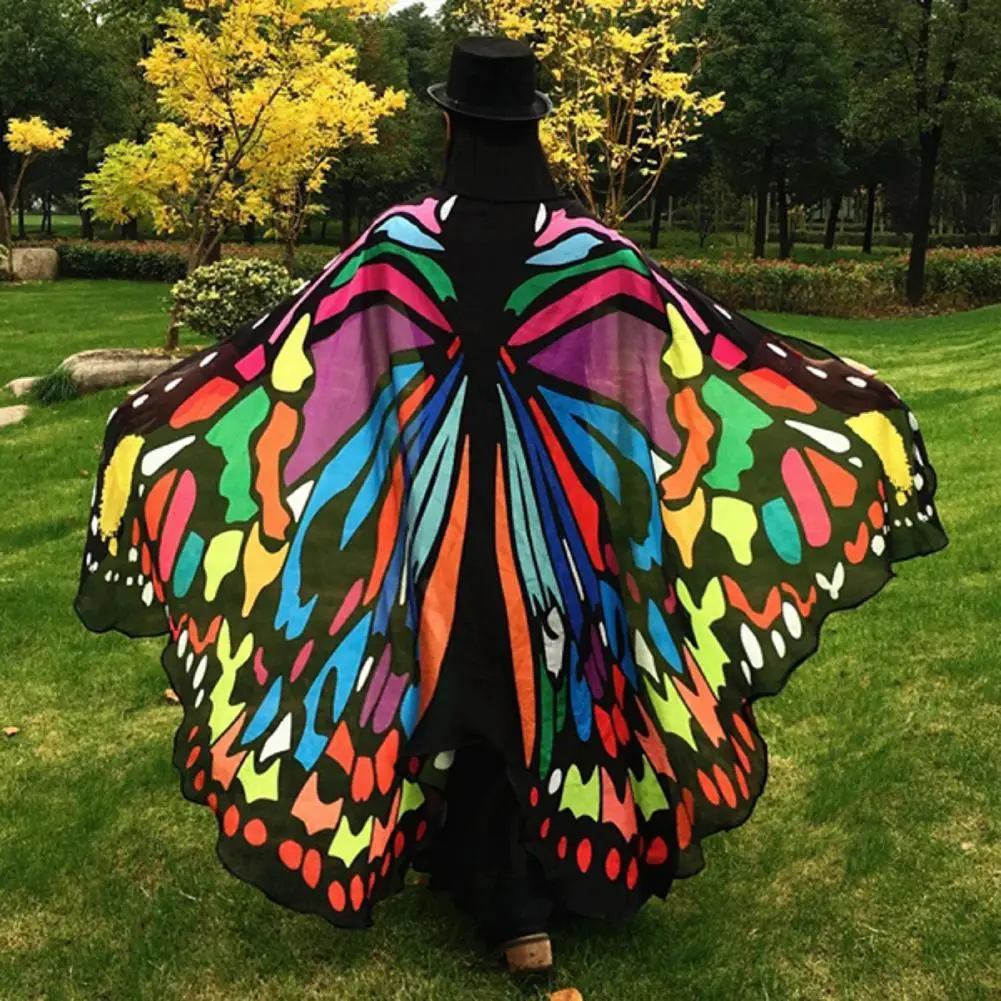 Shawl Wrap Poncho Scarf Smooth Ultra-soft Polyester Wide Spread Butterfly Pattern Fashion Accessories for Beach |