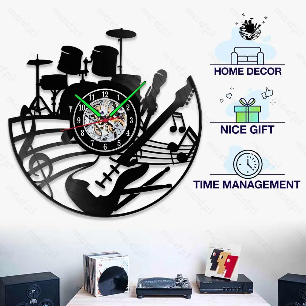 MCDFL Vinyl Records Clocks Bestseller Decor Home 3d Wall Clock Machinery Bedroom Decoration Modern for Loft Living Room Luxury