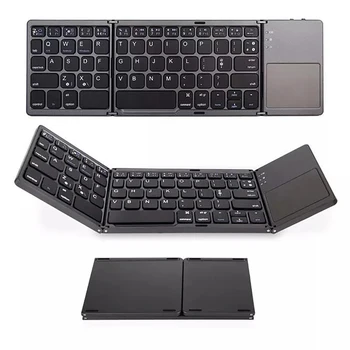 

2020 New Portable Mini Folding Bluetooth Wireless Keyboard Touchpad Foldable Phone Tablet Keyboard for Apple ipad iPhone Android