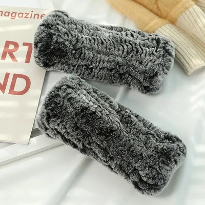 black cream color Glaforny Женская Корейская версия новых меховых перчаток из меха кролика Рекс, теплые меховые перчатки, осенние и зимние женские голые рукавицы - Color: black cream color