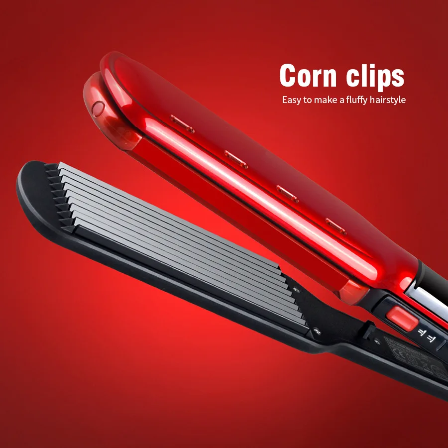 Electric Hair Iron Heating Comb Hair Straightener Professional Curling Iron Salon One Step Dry/Wet Two Use  Flat Iron Hair Plank