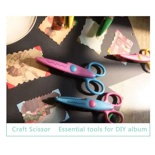 6 PCS Paper Cut Wave Edge Craft Scissors Set DIY Album Tools Manual Safe  Child Scissors