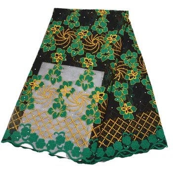 

2020 Latest Nigerian Laces Fabric african tulle lace fabric 5yards High Quality french lace fabric for party