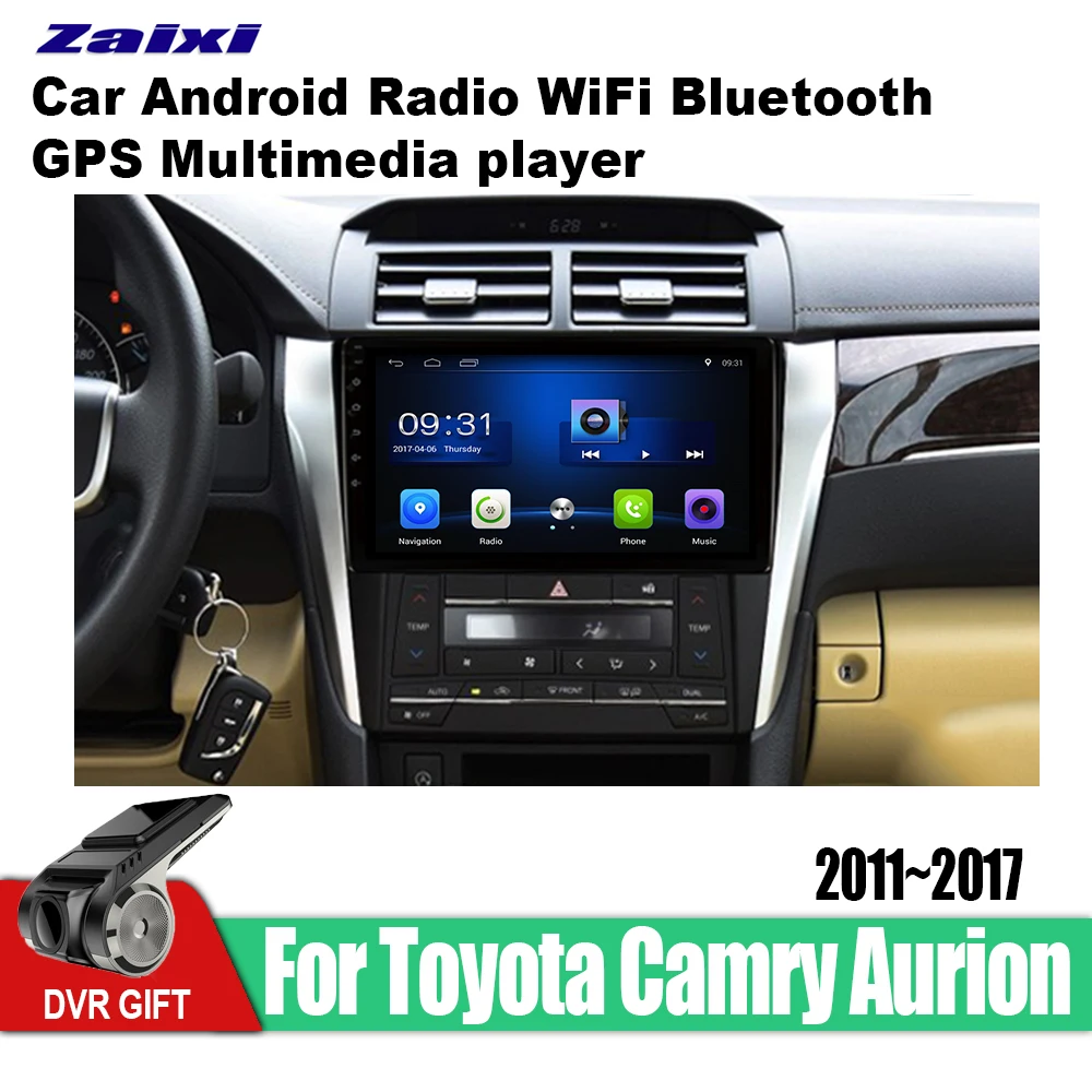 Best ZaiXi Android Car 2 din multimedia GPS Navigation For Toyota Camry Aurion 2011~2017 USA Version vedio stereo Radio audio video 4