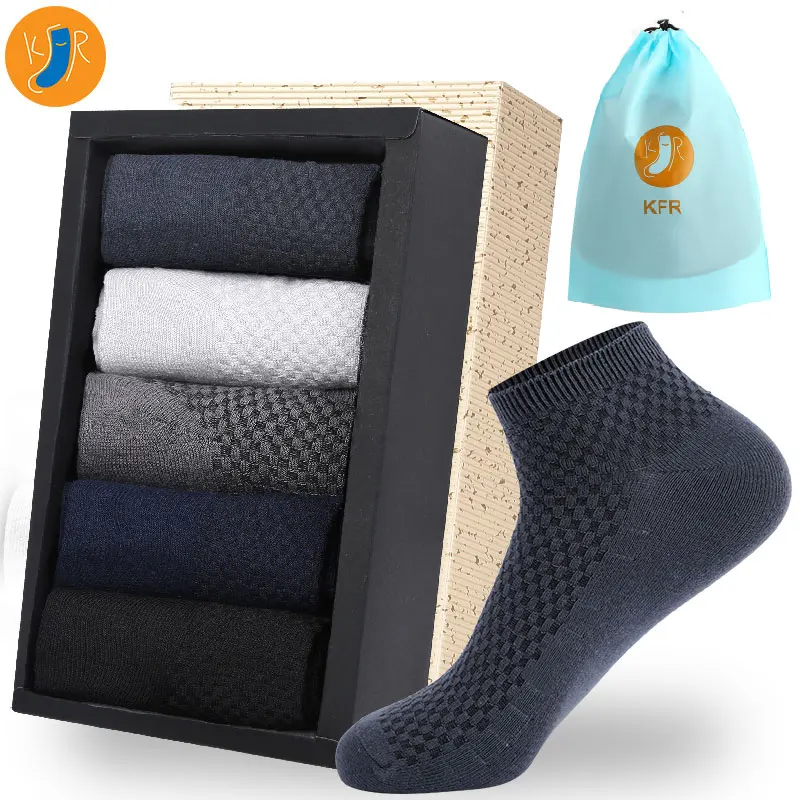 

10Pairs/Lot Bamboo Fiber Men Socks Casual Business Anti-Bacterial Deodorant Breatheable Man Short Long Sock EUR39-45 With bag