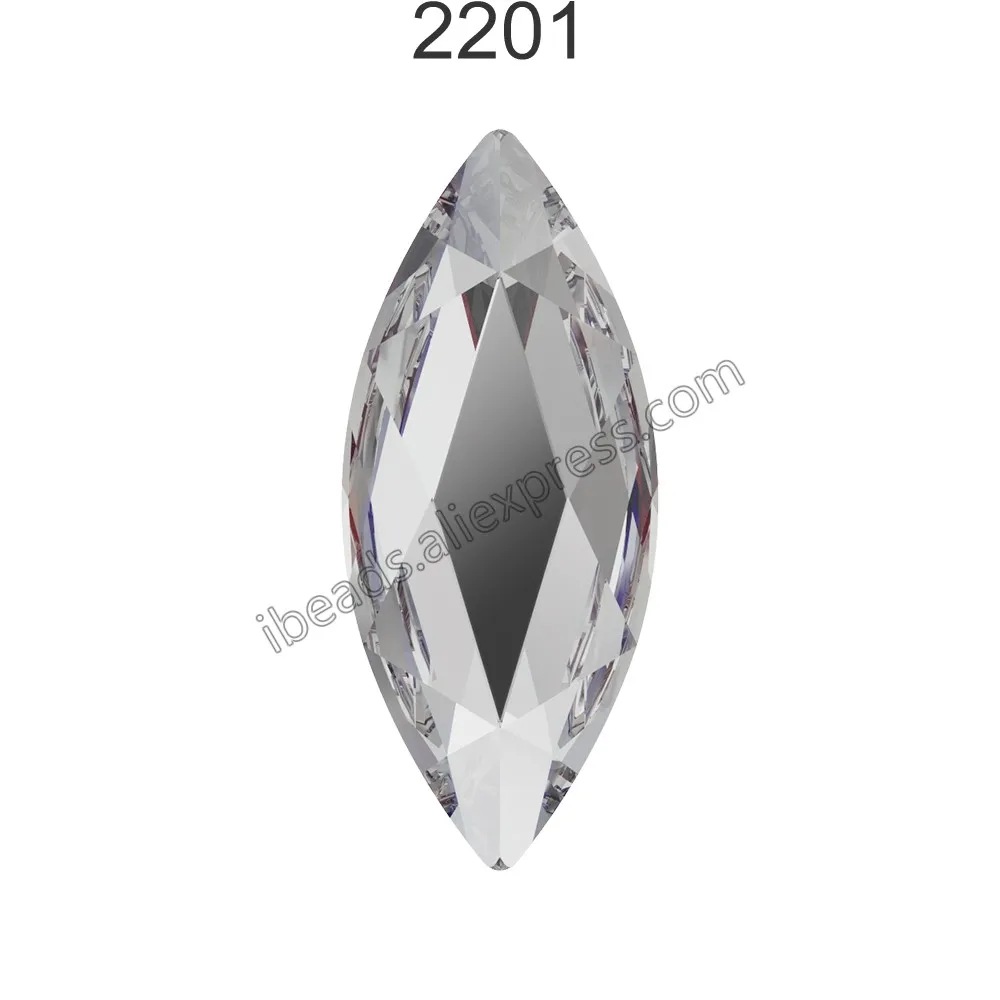 Оригинальные стразы Swarovski 2201 Marquise с плоской задней частью без горячей фиксации Стразы для женщин для украшения ногтей - Цвет: Crystal 001 F