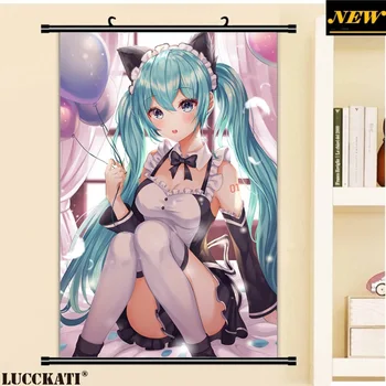 

Vocaloid Hatsune Miku green blue eyes long hair dress sexy loli lolita cameltoe cartoon anime wall scroll poster canvas painting