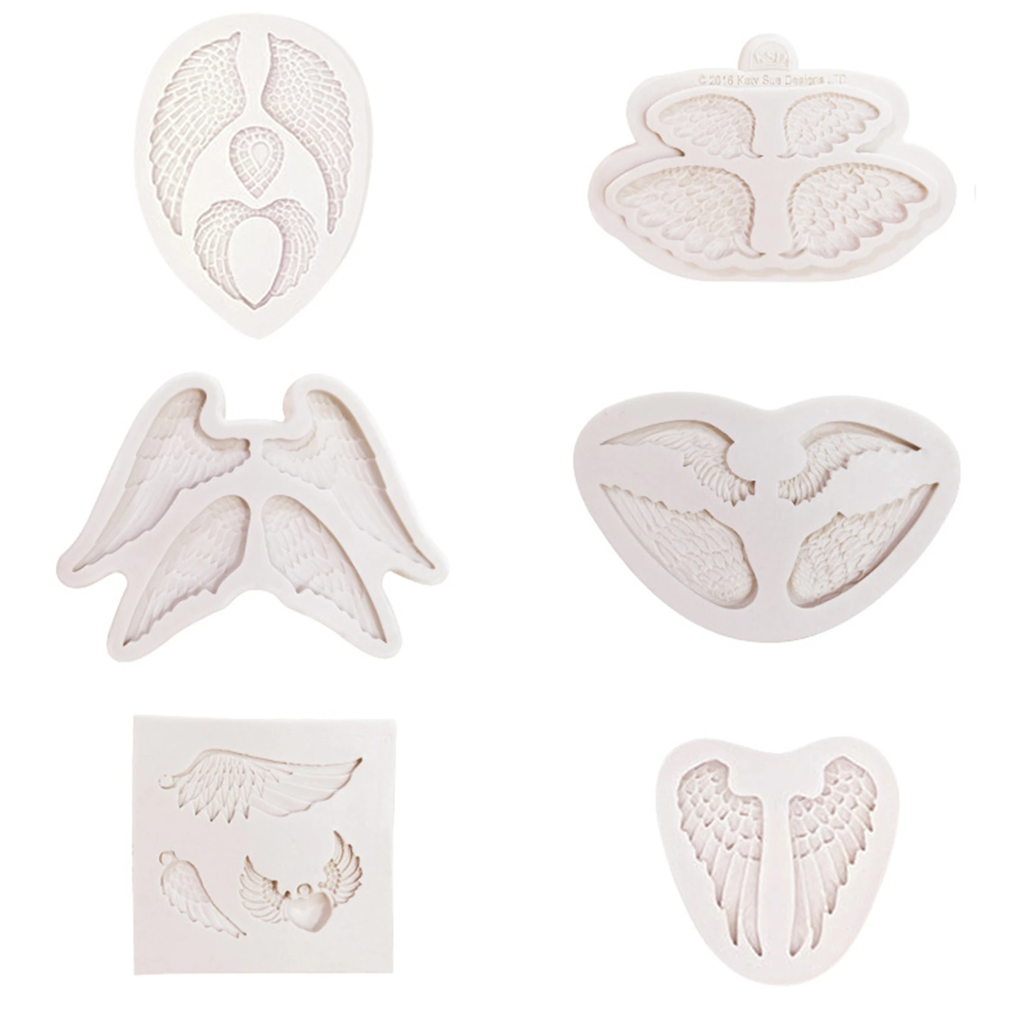 Angel Wings Fondant Silicone Molds Baby Birthday Cake Decorating Tools Cupcake Resin Clay Molds Kitchen Baking Accessorie M536
