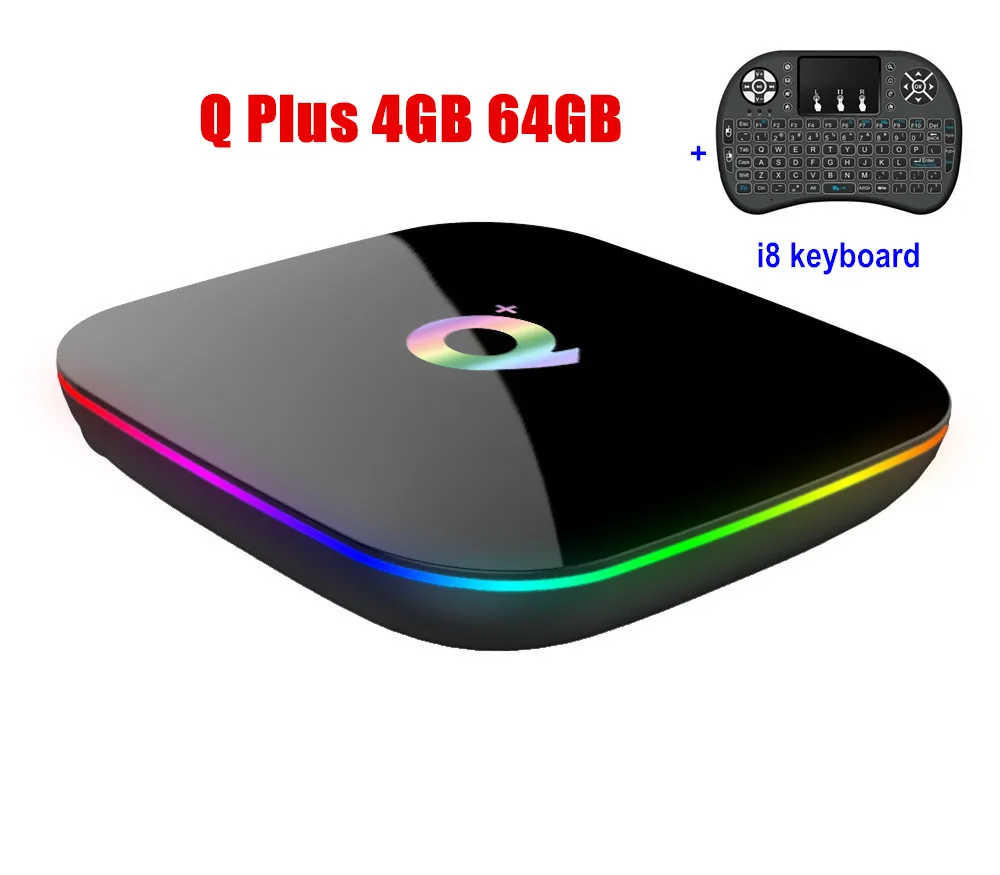 Q Plus ТВ-бокс Android 8,1 Smart Set top Box H6 4 ГБ 32 ГБ 64 Гб USB3.0 H.265 4K Q Plus медиаплеер - Цвет: Q Plus 4G 64GWITH I8