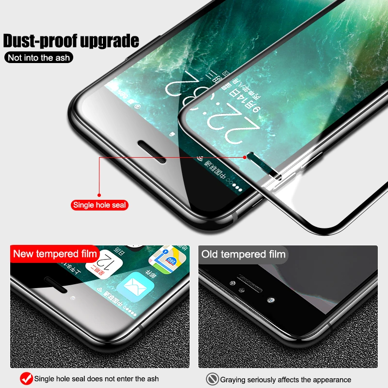 500D Защитное стекло для iPhone 11 Pro X XS Max полное покрытие Защита экрана для iPhone 7 8 6 6s Plus XR X Закаленное Стекло