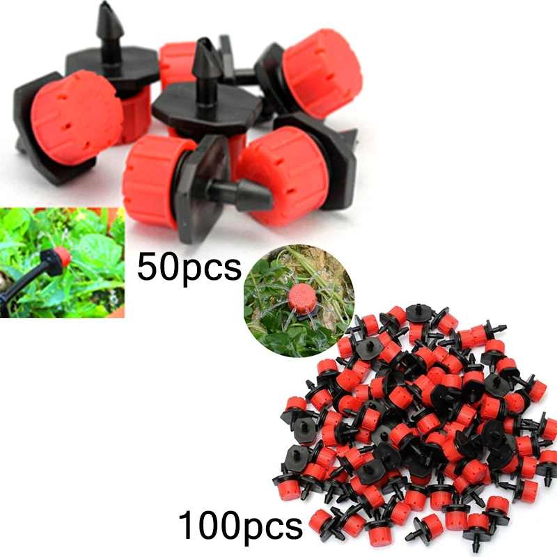 50/100PCS 0-70L/H Garden Irrigation Mist Micro Flow Dripper Water Drip Head Hoses Misting sprinkler dripper