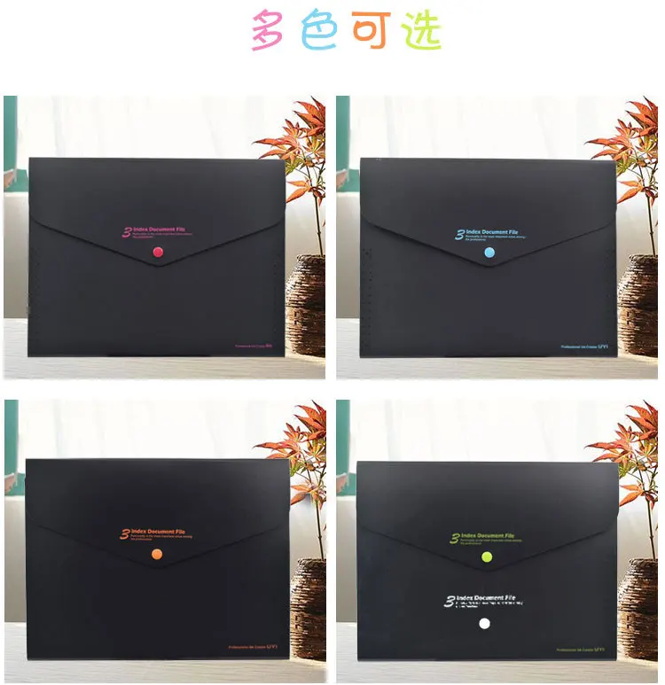 File Holder Korean-style Multilayer Folder A4 Students File Holder Plastic Paper Bag Package Currently Available Wholesale