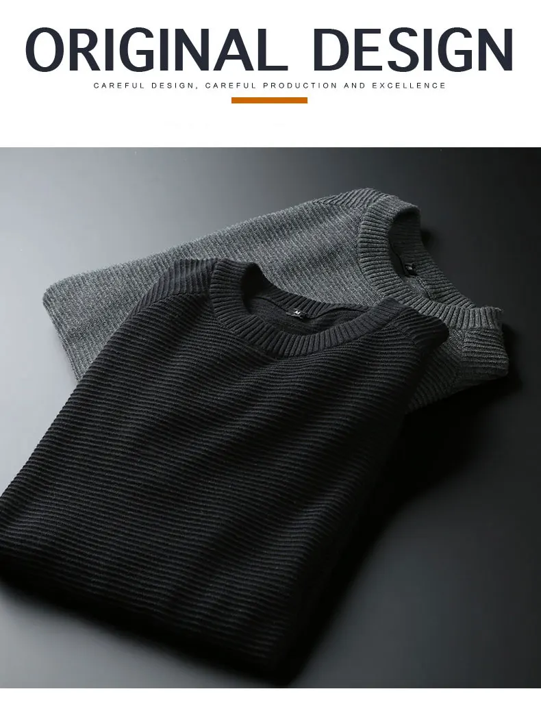 2019 новые модные брендовые свитера мужской пуловер теплый, Облегающая посадка вязаные Джемперы Толстый Круглый вырез зимний Корейский