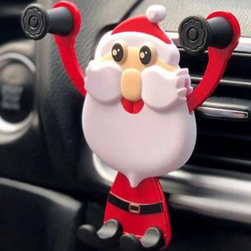 Силиконовый гравитационный держатель для мобильного телефона, Рождественский Санта-Клаус, держатель на вентиляционное отверстие автомобиля, подставка для мобильного телефона, рождественский подарок