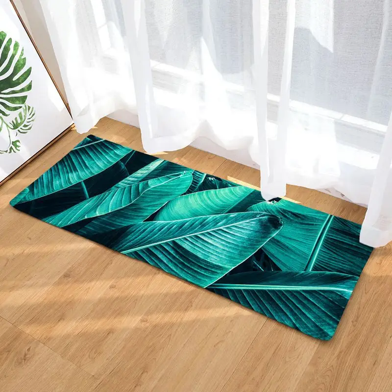 3D микрофибра коврик для кухни нескользящий современный ковер для гостиной листья софа с рисунком Коврики для спальни прикроватные коврики - Цвет: DC2030-5