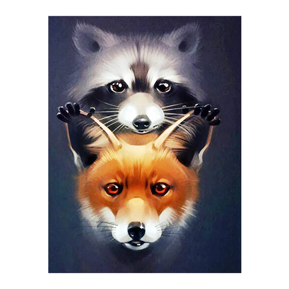 1pc Cool Sweatshirt, Sunglasses, Fox & Raccoon Diy Diamond Painting Without  Frame, Full Drill Wall Art Decoration, Suitable For Beginners, Adults, Gift