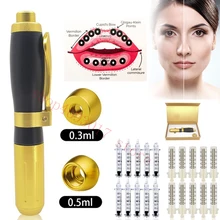 2 в 1 ручка с гиалуроновой инжекцией 0,3 мл и 0,5 мл ручка с гиалуроновой кислотой для заливки губ инжектор неинвазивной ингалятор гиалуроновая ручка