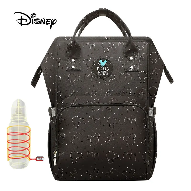 Сумка для подгузников disney, рюкзак, детские сумки для мамы, USB, для путешествий, влажный подгузник для мальчиков и девочек, органайзер для подгузников, Микки, Минни, коляска, инвалидные коляски - Цвет: bb0015