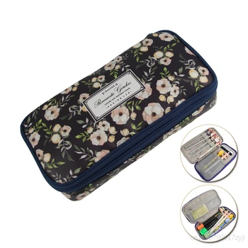 

Multifunctional Cute Fashion Waterproof Polyester Romantic Garden French Floral Printing Pencil Case Pencil Bag Stationery