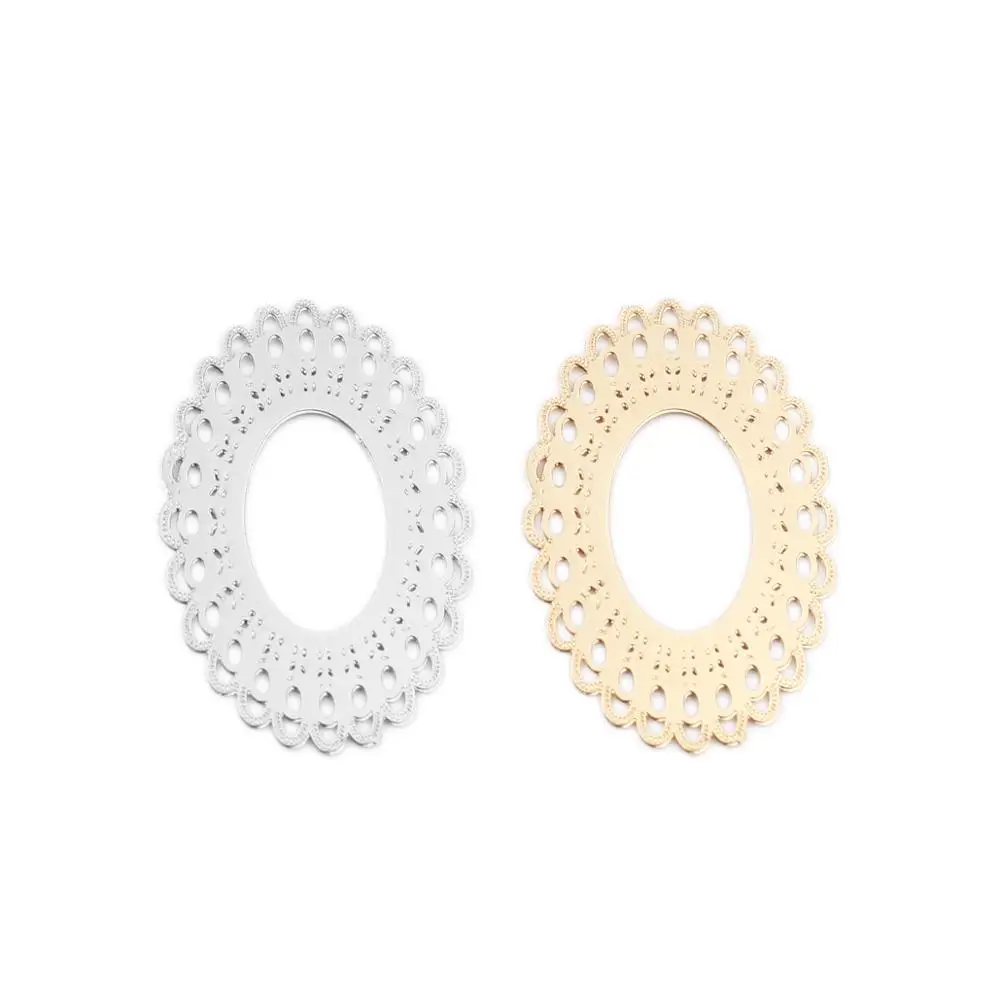 DoreenBeads модные медные филигранные штамповки разъемы Овальный KC Золотой