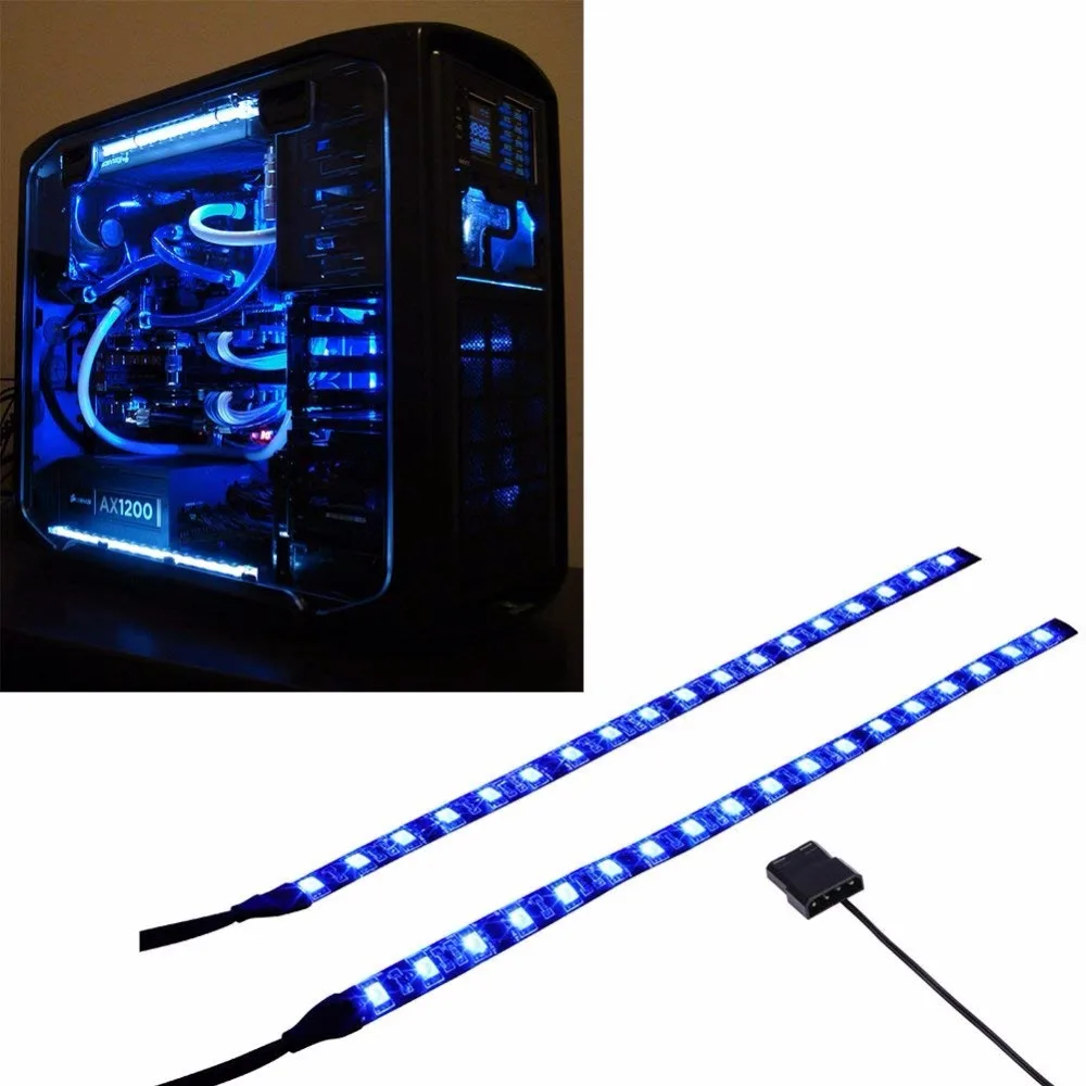 Computer Case Lighting UV Strips PC LED Light Strip w// Magnetic Purple Lights