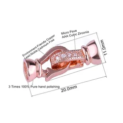 JUYA DIY Cubic Zirconia Jewelry Clasps & Connectors (Rose gold)
