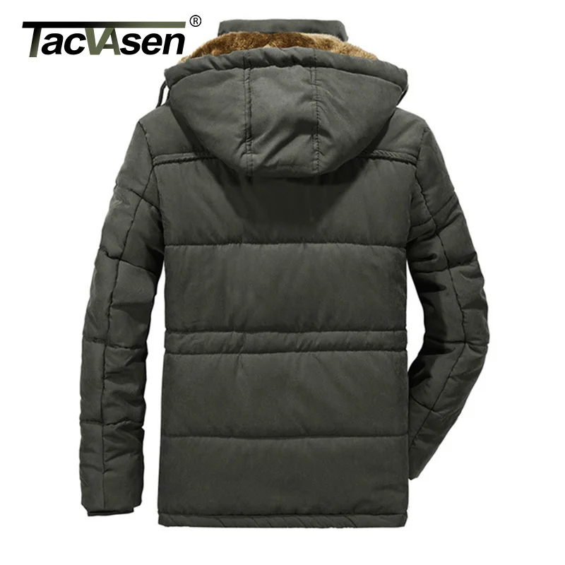TACVASEN зимняя куртка Мужская Утепленная флисовая куртка пальто со съемным капюшоном ветрозащитные парки пальто ветровки для холодной погоды