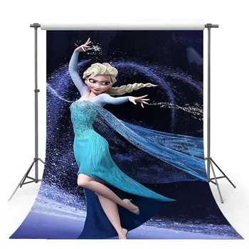 

Custom Frozen Theme Party Happy Birthday Baby Child Photo Backdrop Photography Backdrops Quality Vinyl Photo Background