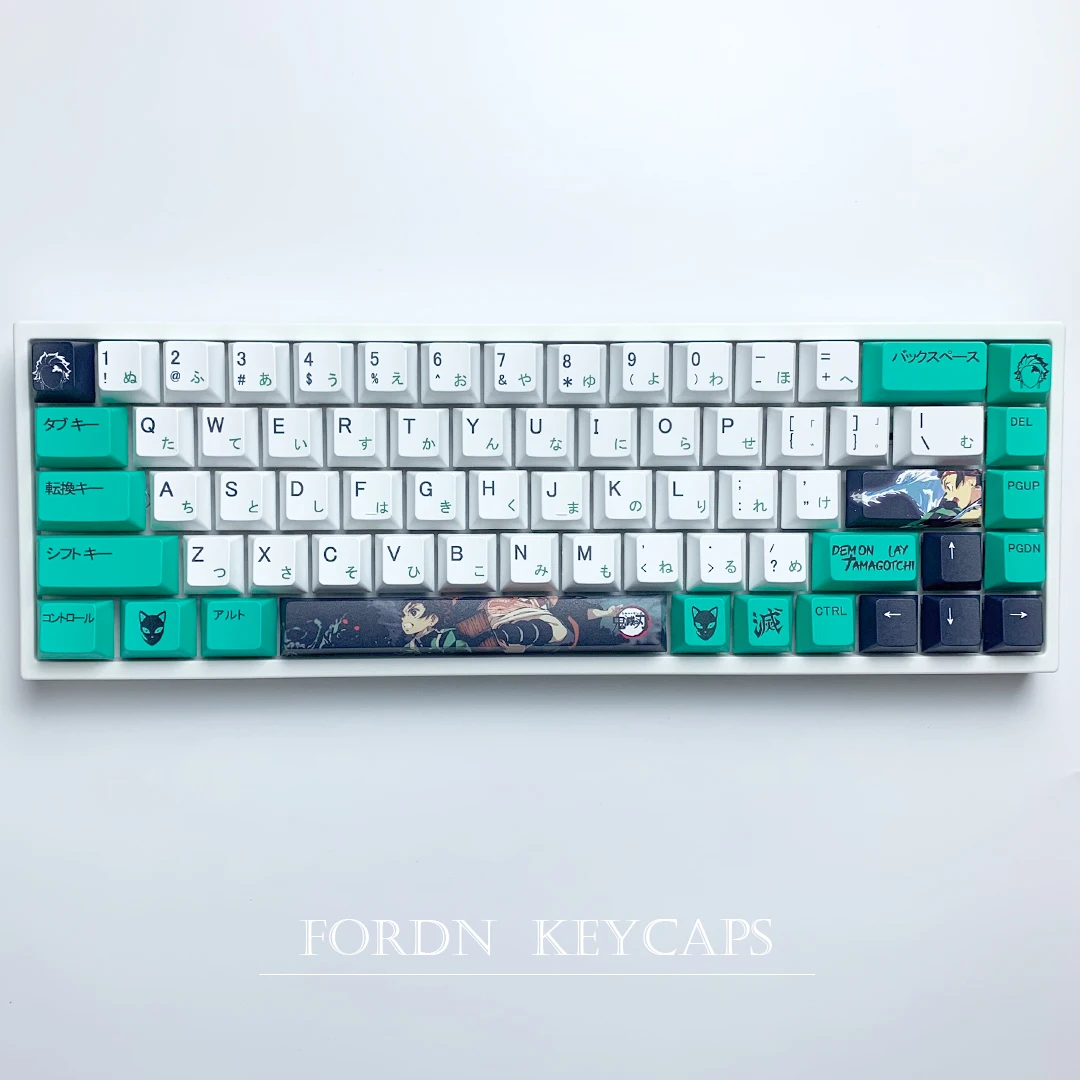 

Japan Anime Design Green Tanjirou Keycap for Cherry Mx Switch Mechanical Keyboard 151keys Cherry Profile PBT Keycap