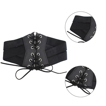 

Women Cummerbund Slimming Belt Shaper Corset High-elastic Super Wide Strap Buckle Bow-knot Waistband Cummerbund Female