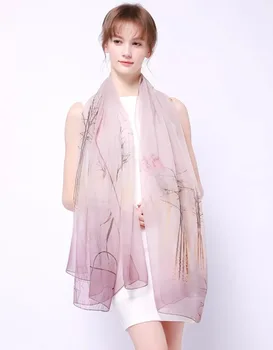 

C1045 New Spring Female silk Scarves silk scarf women floral Printing Long Soft Wrap Scarf Ladies Shawl veil Accessories
