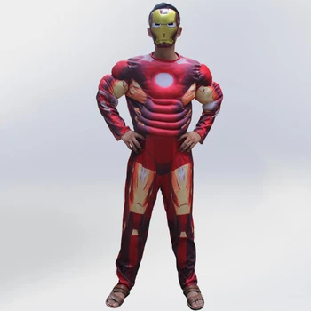 

Movie The Avengers Iron Man Costume for Men Halloween Superhero Party Cosplay Carnival Fantasia Superman Dress Up Outfit