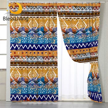

BeddingOutlet Aztec Curtain for Living Room Southwestern Bedroom Curtain Boho Tribal Geometric Window Treatment Drapes 1-Piece