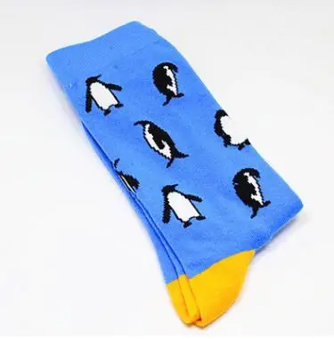 2 Носки с рисунком PacMan, фолифора, пингвин, кактус, головоломка, тигр, носорог, ласточка, панда, будильник, радио, Мультяшные мужские хлопковые носки - Цвет: 2