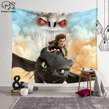

Plstar Cosmos How to Train Your Dragon Blanket Tapestry 3D Printed Tapestrying Rectangular Home Decor Wall Hanging