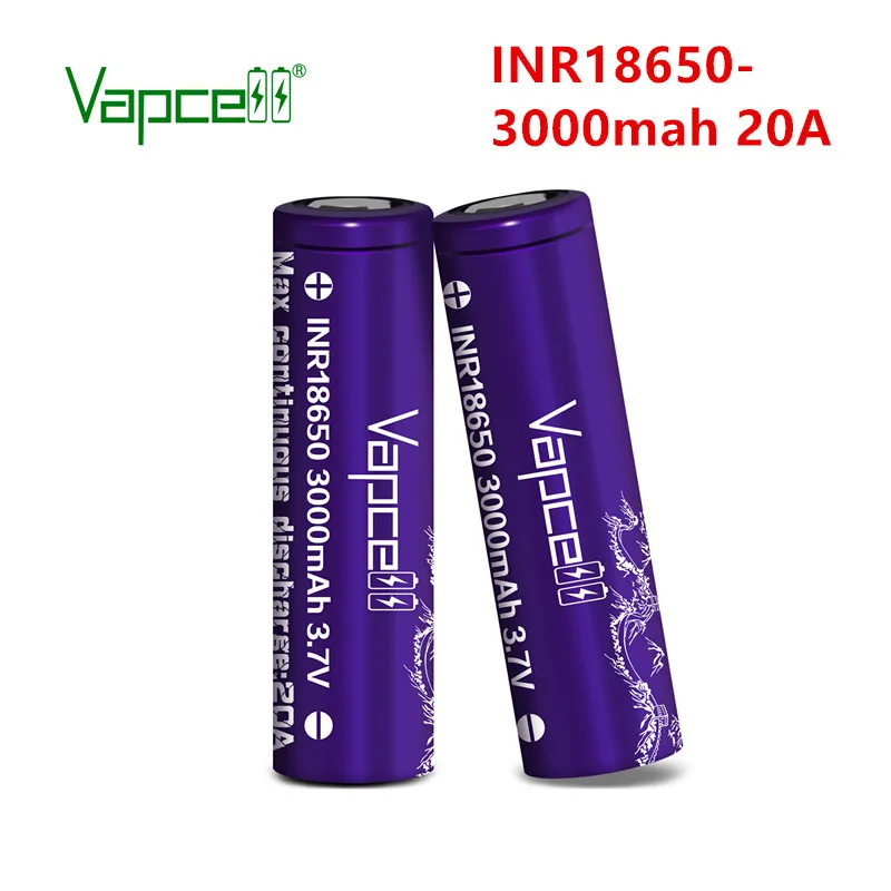Оригинальный литий-ионный аккумулятор Vapcell INR18650 3000 мАч 20 А 3 7 в долгий срок службы