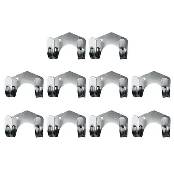 

10 Pcs Removable Iron Hook Double Hooks Water Pipe Rack Watering Hose Bracket For Gardening Household With Install Screws