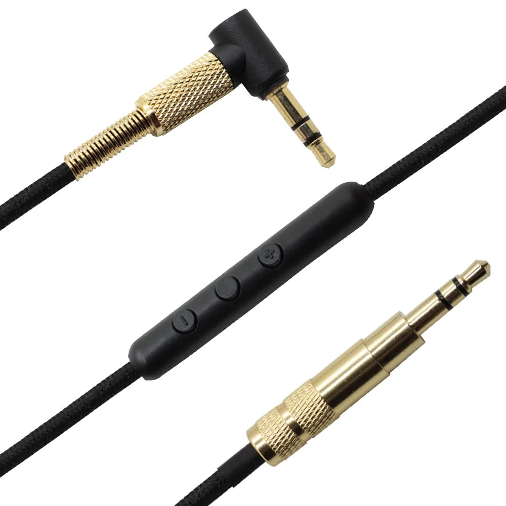 1.2m Cable With Mic Khopesh мужской аудио кабель 3,5 мм до 3,5 мм Замена аудиокабеля шнуры для наушников для Iphone samsung микрофон - Цвет: 1.2m Cable With Mic
