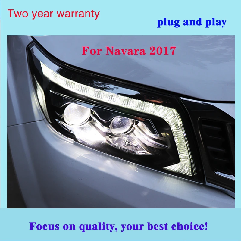 Автомобильный стайлинг фары для Nissan NAVARA фары nissan NAVARA Головной фонарь все светодиодный налобный фонарь+ Динамический поворот