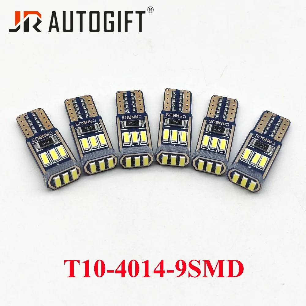 10 шт. стайлинга автомобилей 12В T10 W5W СВЕТОДИОДНАЯ Лампа 194 9smd 4014 Авто t10 led 168 Подсветка регистрационного номера купол для чтения двери сигнальная лампа