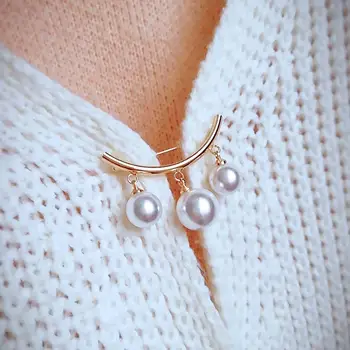 

A Classic LARGE Brooch New Tendency Fashion Imitation Pearls White Color Glass Brooch For Women Statement Jewelry Wholesale