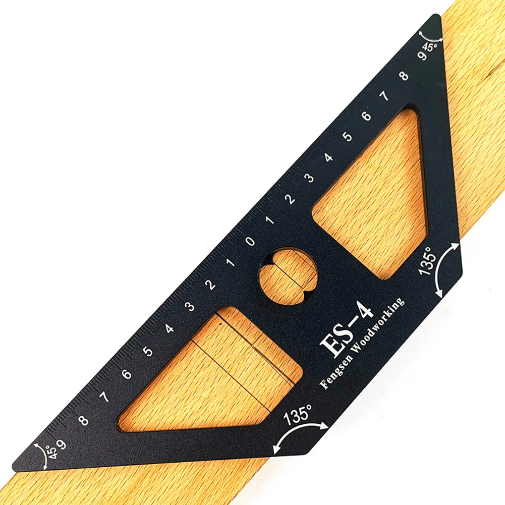

45 Degree Angle Ruler Woodworking Scribing Mark Line Gauge Aluminum Center Scribe Measuring Tools For Woodworking Operations 1pc