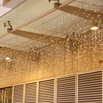 

4m 8m 16m Curtain Icicle Led String Light Droop 0.6m Christmas Holiday Garlands Faiy Xmas Party Garden Stage Decorative Lights