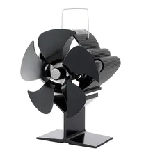 Fireplace Fan SF103S Aluminum Alloy Black Fireplace 5 Blades Heat Powered Stove Fan Log Wood Burner Eco-Fan
