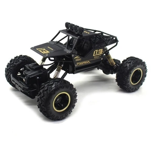 RC автомобиль 4WD Электрический 2,4 ГГц рок Cimbing двойные двигатели сплав RTR RC Drift Bigfoot дистанционного Управление модель вездеход 4x4 автомобиль игрушки - Цвет: Black