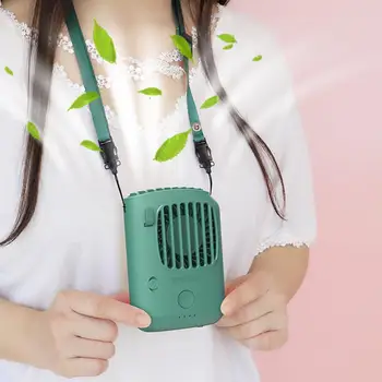 

Mini Portable USB Rechargeable Hand Free Neck Lanyard Hanging Air Cooling Fan 2020