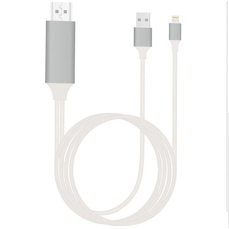 White 2 м USB 8 Pin к HDMI HDTV AV кабель адаптер для освещения для iPhone XS 7 Plus 8 XPlus 6S ipad Mini Air Pro Зарядный Кабель-адаптер - Цвет: White