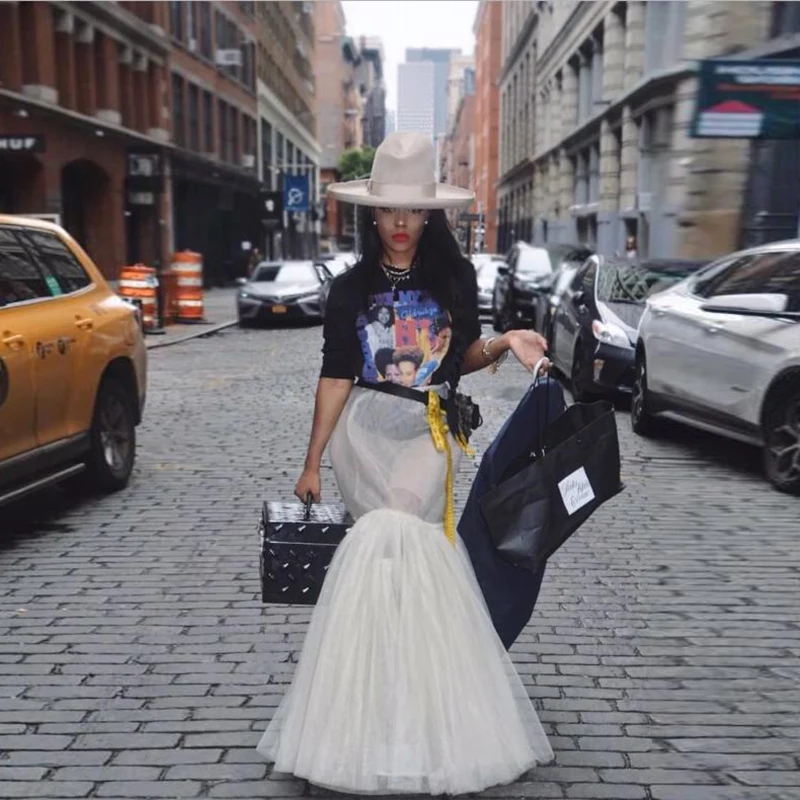 

New Arrival Mermaid Skirts High Waist Sexy Trumpet Long Tulle Skirt Zipper Style Bridal Skirt Customize Free Shipping