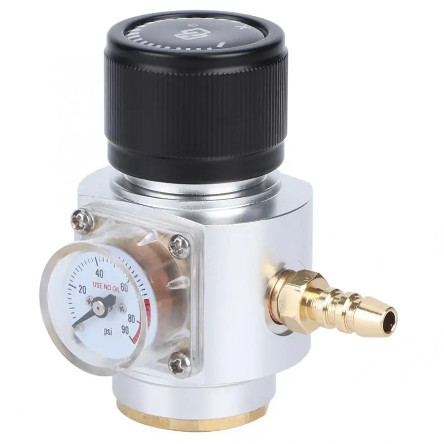CO2 мини газовый регулятор 0-90PSI Давление датчик с 5/16in ленты для газопроводов из фторопласта(монтажный комплект